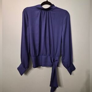 Ann Taylor Royal Blue Blouse with Tie Detail